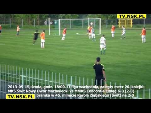 tv.nsk.pl 2013-05-15 MKS Świt Nowy Dwór Mazowiecki - MMKS Concordia Elbląg 6-0 (2-0) bramka 2-0