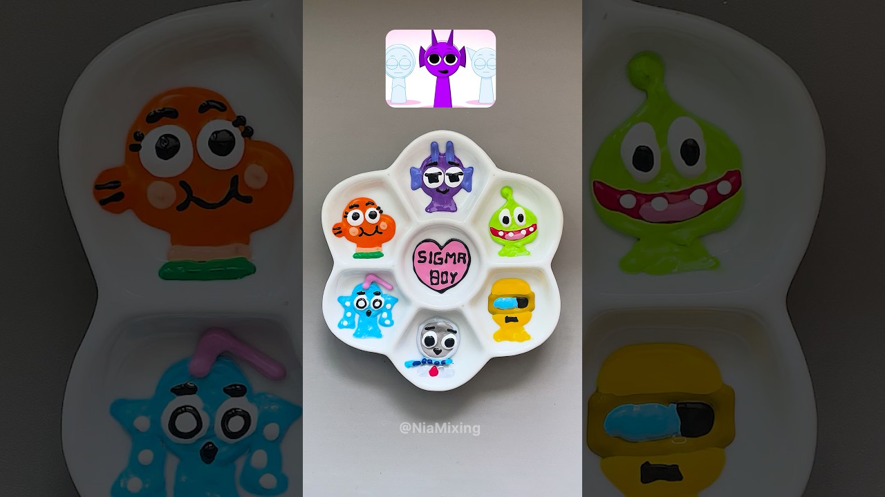 Sprunki OC sigma boy color mixing🩷 Guess the final color! #sprunki #colormixing