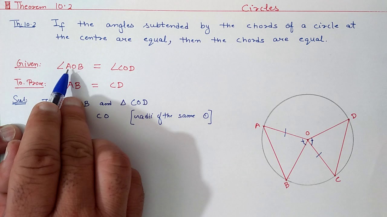 Chapter:10 (Theorem:10.2) Circles | Ncert Maths Class 9 | Cbse.