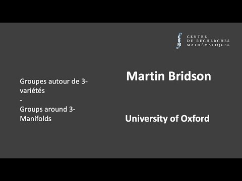 Martin Bridson: Profinite rigidity, triangle groups, and Seifert fibred spaces.