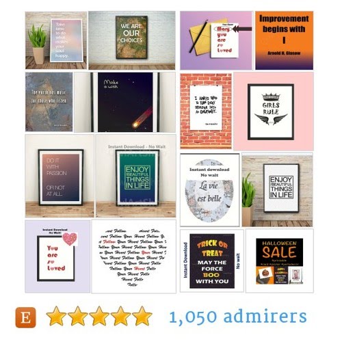 Banners, inspiration quote, printable posters and cards by