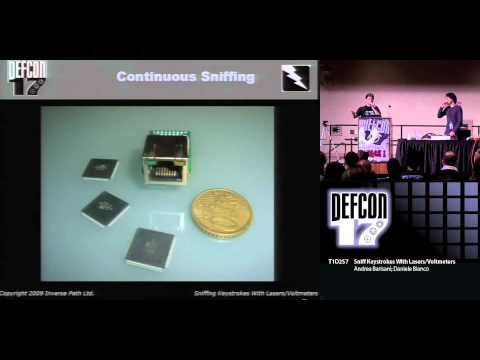 DEF CON 17 - Andrea Barisani and Daniele Bianco - Sniffing Keystrockes with Lasers and Voltmeters