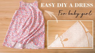 How To Make A Dress For Girl With Only One Side-Seam | Easy DIY Baby Dress