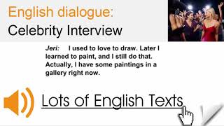 English dialogue - Celebrity interview | Lots of English Texts with Audio