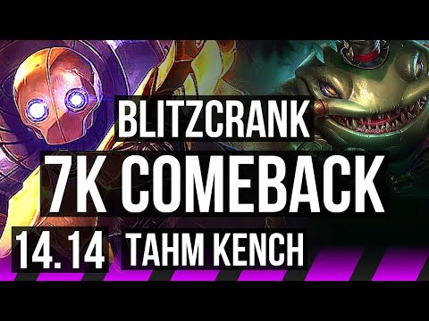 BLITZCRANK & Smolder vs TAHM KENCH & Kai'Sa (SUP) | 7k comeback, 25k DMG | EUW Master | 14.14