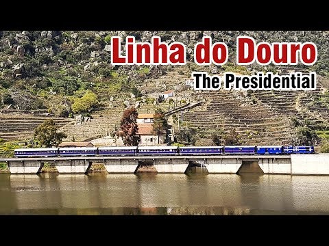 "The Presidential" train in Ferradosa area and Pocinho station