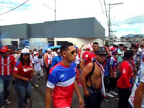 "Ultra Fiel del club deportivo Olimpia de Tegucigalap Hn. llegando al estadio bomingo 2 de junio 2019" Barra: La Ultra Fiel • Club: Club Deportivo Olimpia