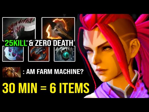 100% FARM MACHINE 30 Minute = 6 Slotted | EPIC 9K GOD Anti Mage with 25Kills & Zero Death DotA 2
