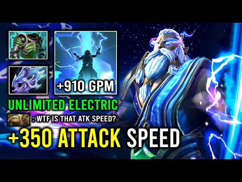 +350 Attack Speed Unlimited Electric Right Click Zeus Max 910 Gold Per Min Carry Dota 2