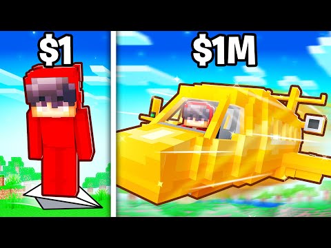 Get rich quick with $1 vs $1M plane in Minecraft!