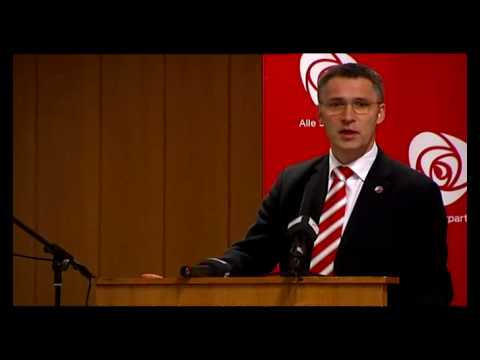 Jens Stoltenberg nachspiel-full på talerstolen