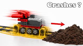 Testing High-Speed LEGO Train Crash Through Slime & Mud Track | Smart Lego