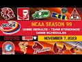 NCAA GAME RESULTS, TEAM STANDINGS AND GAME SCHEDULES (NOVEMBER 7, 2023)