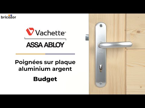 Poignées de porte sur plaques - aluminium anodisé argent - Budget VACHETTE