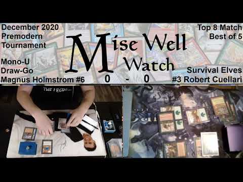 December 2020 Premodern Monthly - Top 8 Match - Mono-U Draw-Go vs Survival Elves