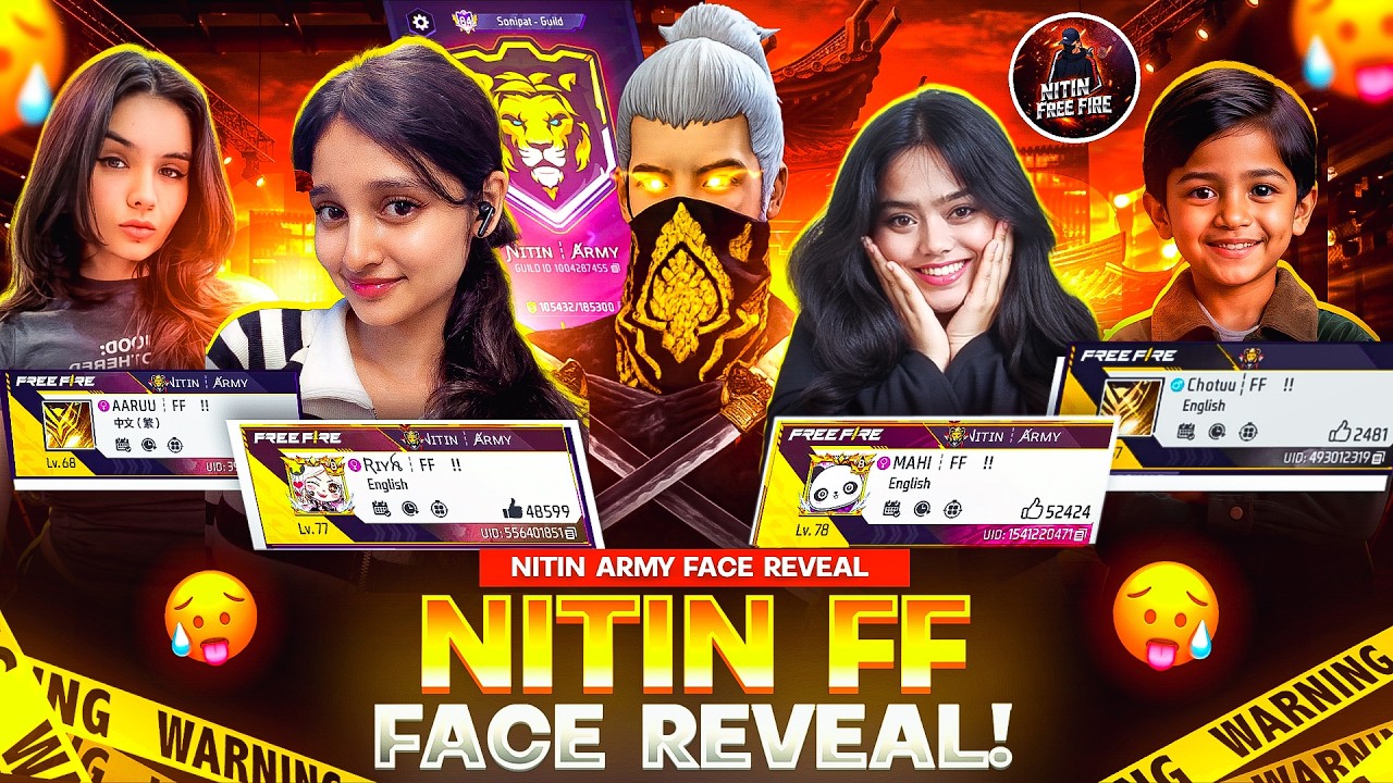 FACE REVEAL 🥵 !! NITIN ARMY GUILD IN FREE FIRE