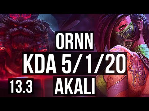 ORNN vs AKALI (MID) | 5/1/20, 600+ games, 900K mastery | KR Master | 13.3