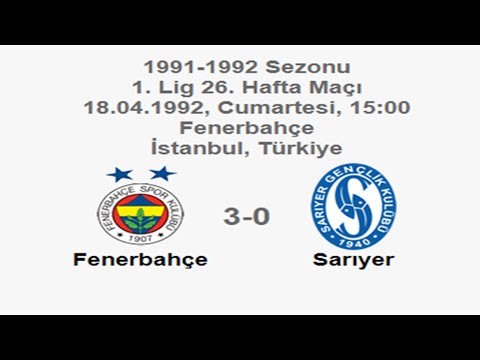 Fenerbahçe 3-0 Sarıyer 18.04.1992 - 1991-1992 Turkish 1st League Matchday 26 (Ver. 3)