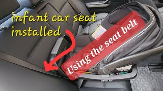 How to install an infant car seat using the seat belt|Evenflo Safemax