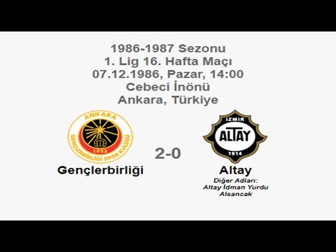 Gençlerbirliği 2-0 Altay [HD] 07.12.1986 - 1986-1987 Turkish 1st League Matchday 16 (2nd Goal)