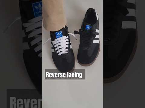 Reverse laces neat look 👌 Casual shoes sneakers lacing technique. Adidas Samba Gazelle Spezial 💚