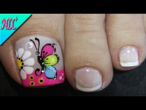 APRENDE HACER MARIPOSA Y FLOR EN TUS UÑAS – BUTTERFLY NAIL ART – FLOWERS NAIL ART – NLC