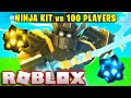 I Used The NINJA KIT Against 100 PLAYERS... (Roblox Bedwars)