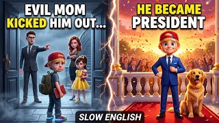 Evil Step Mom Kicked Him Out ...Now He's a President |Slow English Listening Practice |