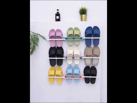 Plastic double layer sheo & slipper storage stand, 3 shelves