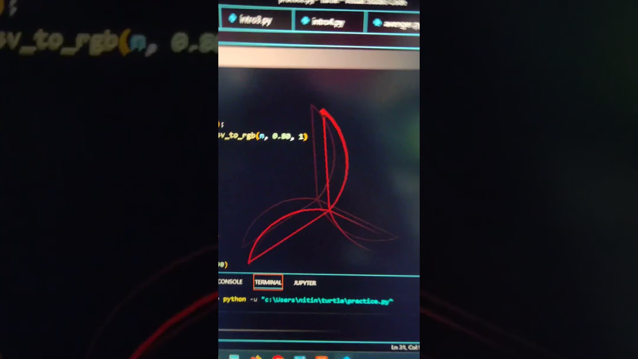 amazing design using turtle in python programming | VS code #python #shorts