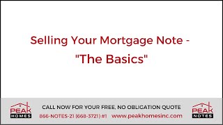 Selling a Mortgage Note - The Basics