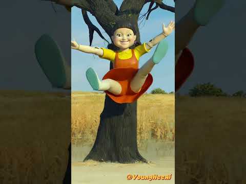 Squid Game Young-hee AI joyfully jump and dive under the water? #squidgame #comedy #summer