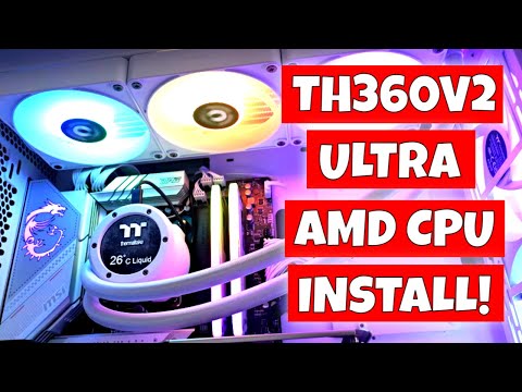 How To Install Thermaltake TH360 V2 Ultra EX ARGB Sync Liquid Cooler AIO AM5 AMD