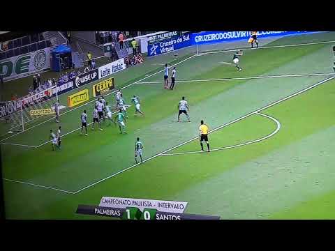 Gol do zagueiro Antonio Carlos do Palmeiras - Palmeiras x Santos