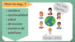 Episode 1 - How to say...(name, age, address...)- in Spanish  🇪🇸