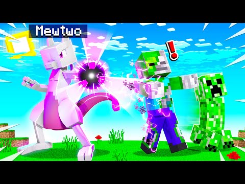 Playing MINECRAFT As MEWTWO! (powerful)