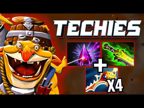 When Techies Joined One Shot Meta! x4 Divine Rapier + Ethereal Blade 32Kills Doat 2