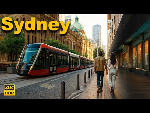 Sydney Australia Walking Tour - Busy Weekday Morning at Town Hall | 4K HDR