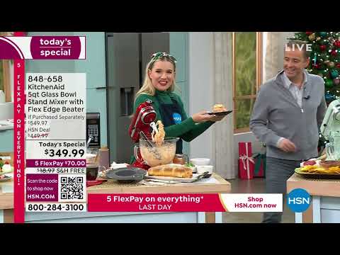 KitchenAid 5Quart Stand Mixer with Glass Bowl and Flex E...