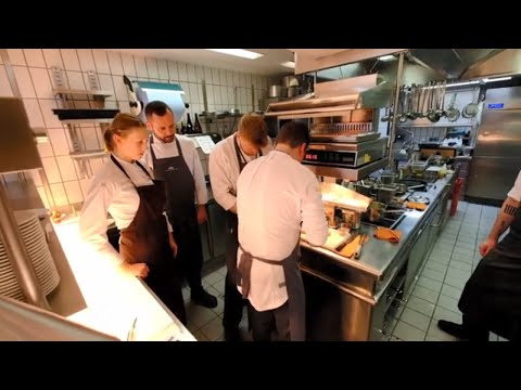 3 Michelin star Lamb main course preparation at Atelier in Munich