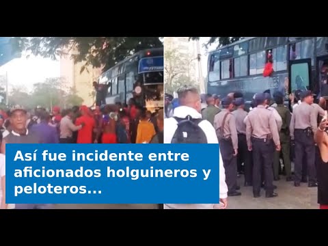 Así fue incidente entre aficionados holguineros y peloteros de Artemisa a las afueras del estadio Ca