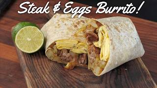 Ribeye Steak & Eggs Breakfast Burrito Recipe On The Wildfire Griddle! | Ballistic BBQ