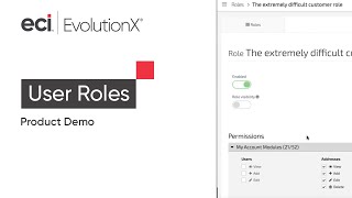 B2B Ecommerce Product Demo - EvolutionX User Roles