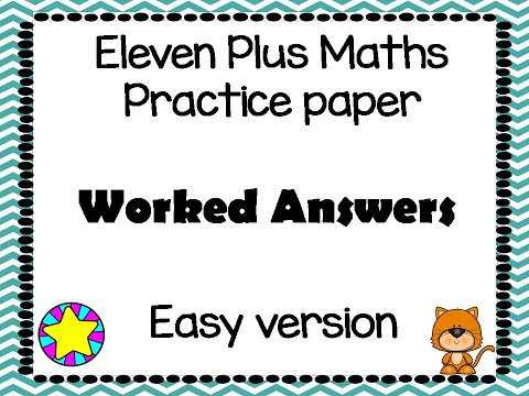 11 Plus Eleven Plus Maths Test Questions and Answers   Easy paper