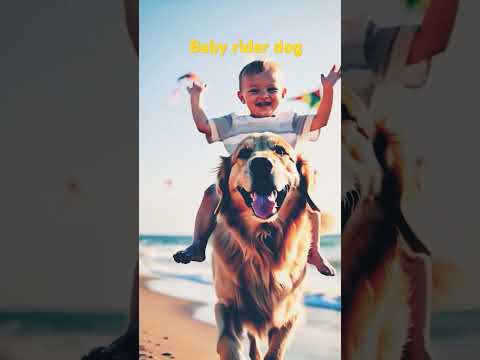 Baby ride dog  #funny #comedy #dog #baby