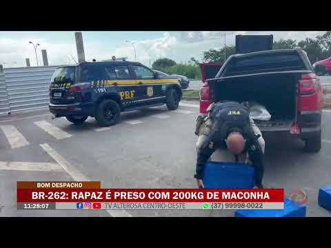 Bom Despacho/BR-262: Rapaz é preso com 200kg de Maconha