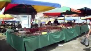 Food market by the sea in Kota Kinabalu, Malaysia