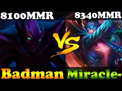 Dota 2 - Badman 8200MMR Plays Spectre vs Miracle- 8340MMR Plays Phantom Assassin  - Ranked
