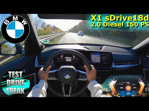 2022 BMW X1 sDrive18d U11 150 PS TOP SPEED AUTOBAHN DRIVE POV