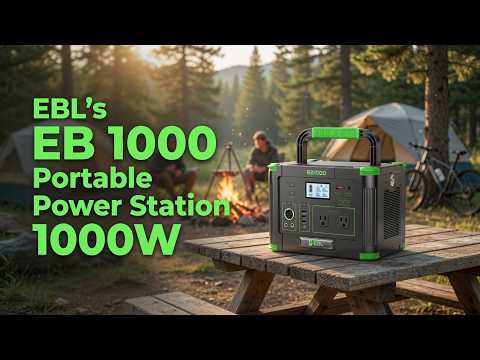 1000W Portable Power Station 999Wh, 120V Pure Sine Wave AC Outlet (2000W Peak), 60W PD USB-C & 10 Ports, Solar Generator for Home Backup, Outdoor Camping, RV, Emergency, Off-Grid Living video review thumbnail